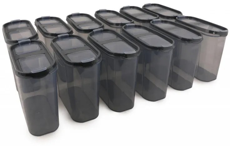 Set de Cutii pentru Depozitare, 12 Piese, Culoare Antracit, 964FRM1125