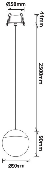 Pendul LED incastrabil design minimalist, KILDA alb MA-8435