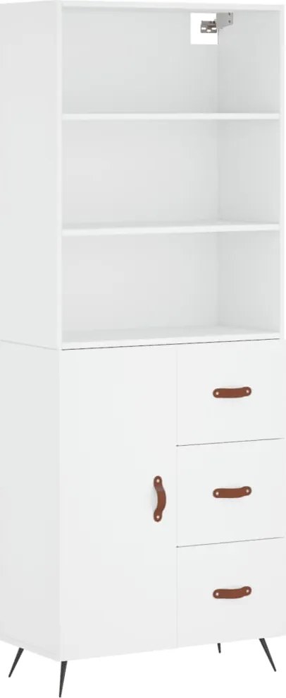 vidaXL Dulap înalt, alb, 69,5x34x180 cm, lemn compozit