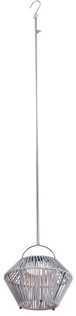 Lampă de masă boemă gri, cu LED, cu 3 trepte de intensitate luminoasă, IP54, reîncărcabilă solar - Duco