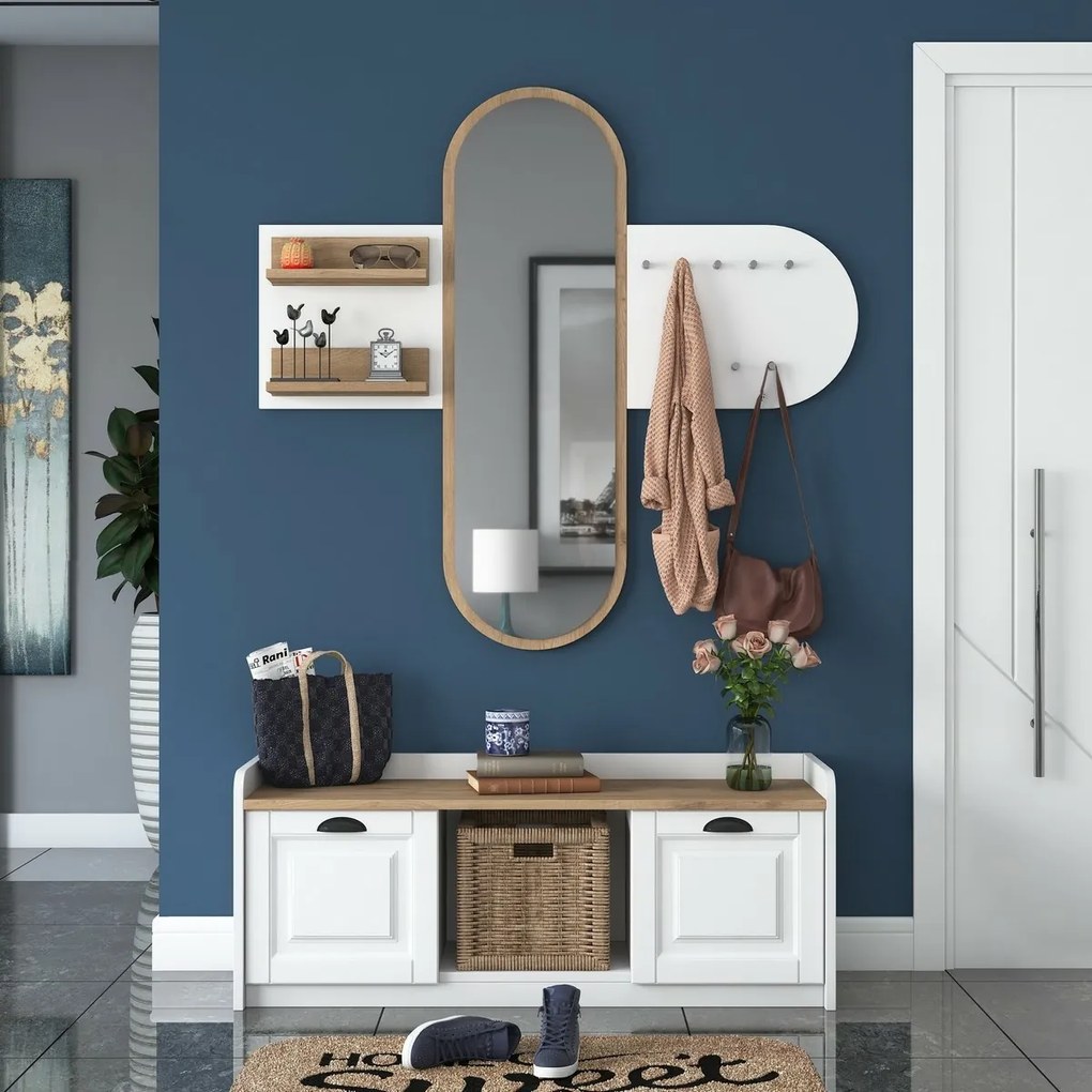 Set de hol Ema White and Walnut