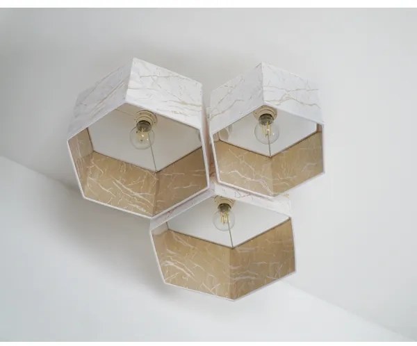 Lustră aplicată Duolla ROLLER TRIO HEX 3xE27/15W/230V alb/auriu