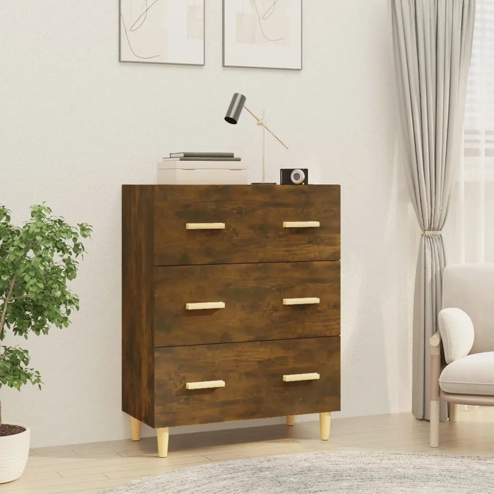 817345 vidaXL Servantă, stejar fumuriu, 70x34x90 cm, lemn prelucrat