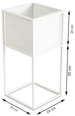 Suport pentru flori 50x24 cm, alb