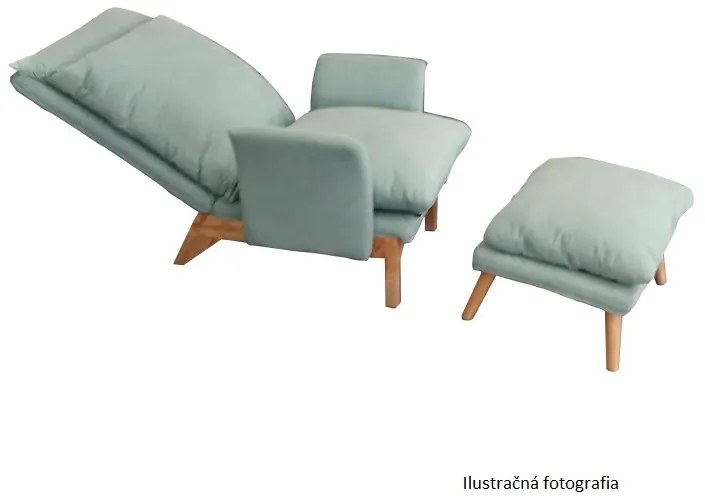 Fotoliu reclinabil cu taburet Culoare Mentol / Natural ZANDER
