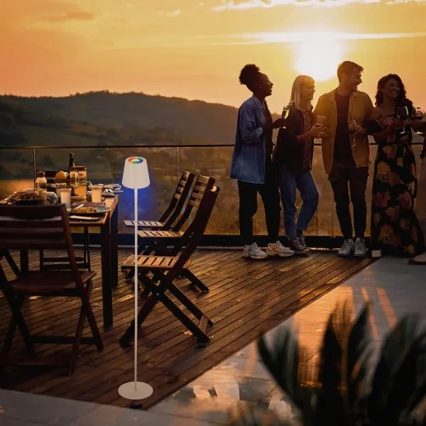 Briloner 1507016 - Lampă de podea LED KIKI, dimmabilă, 4,3 W / 5 V, IP44, 2600 mAh, albă