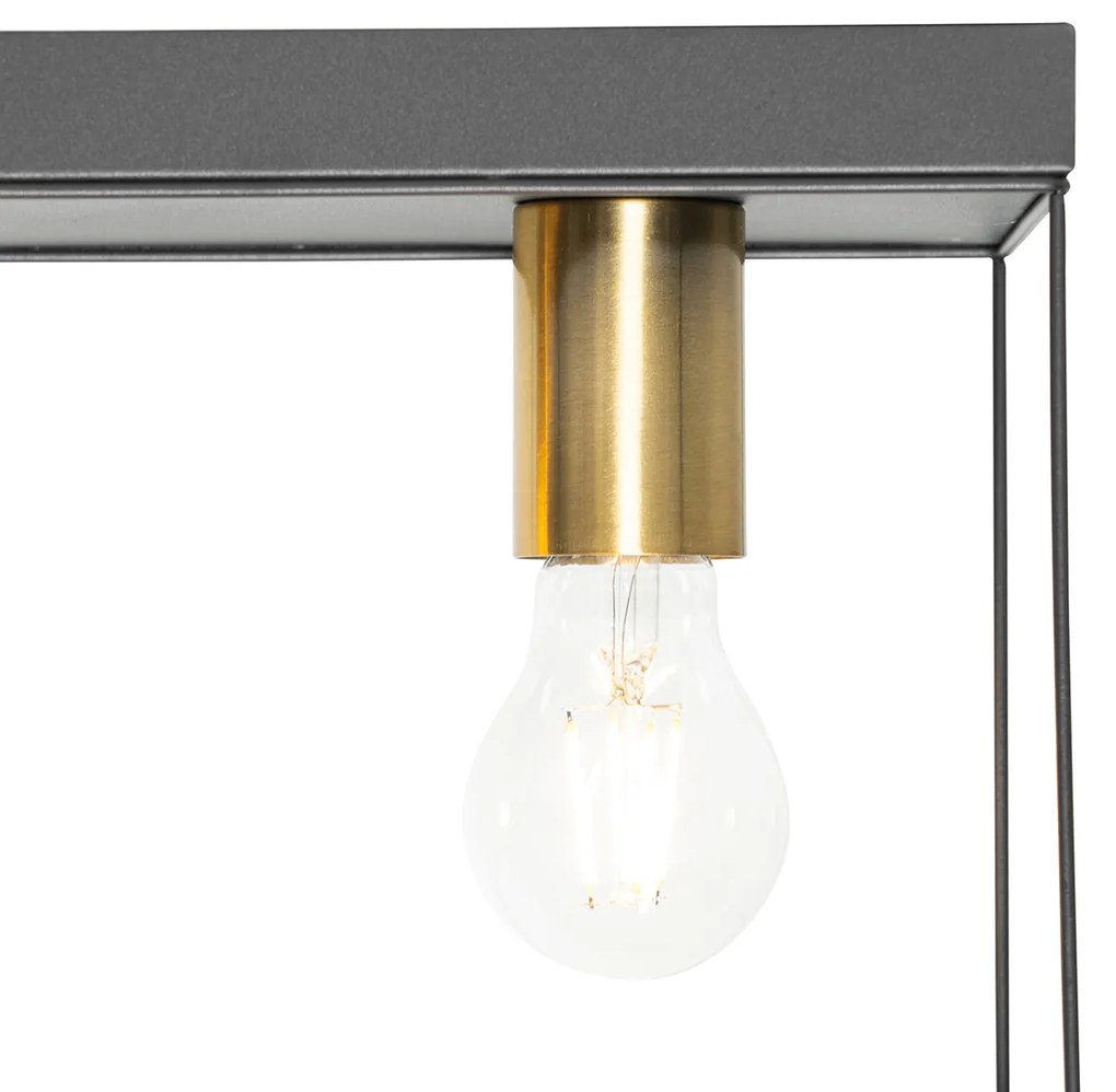 Plafoniera minimalistă neagră cu auriu cu 2 lumini - Kodi