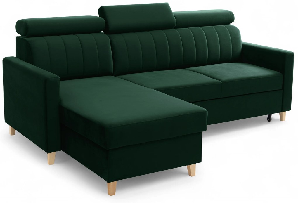 Colțar extensibil Vario universal dreapta/stânga - catifea verde Bluvel 78