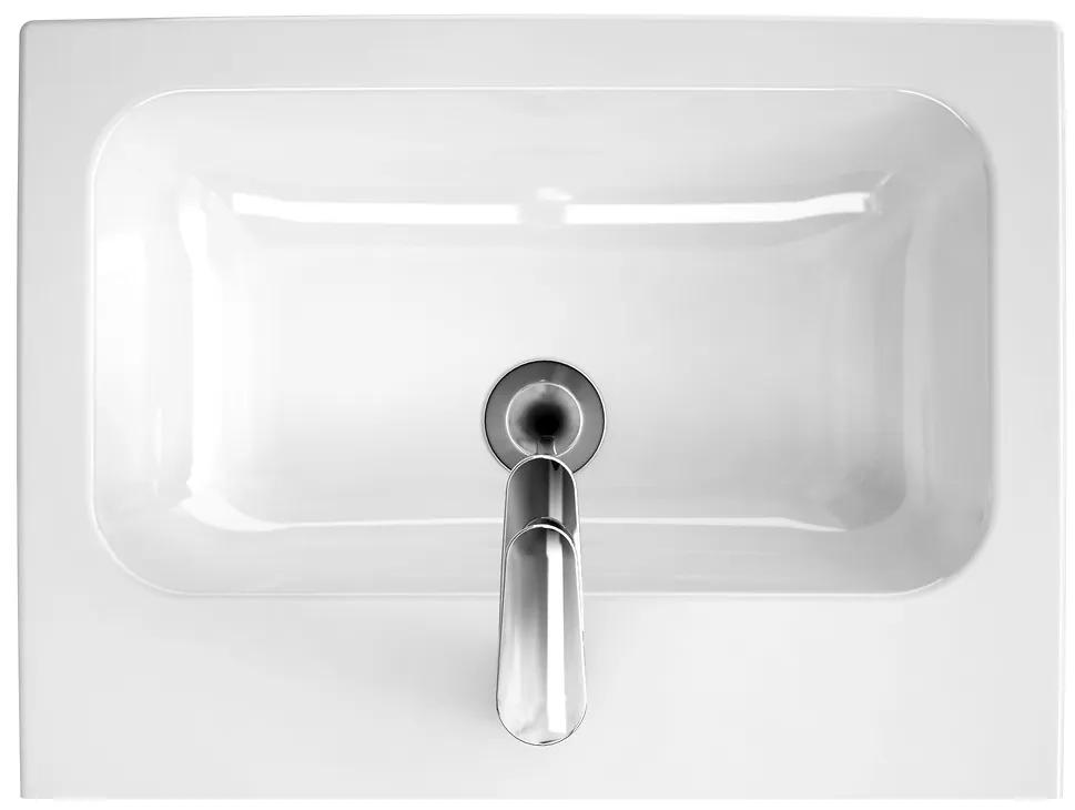 Lavoar baie suspendat alb lucios 55 cm, dreptunghiular, Cersanit Colour