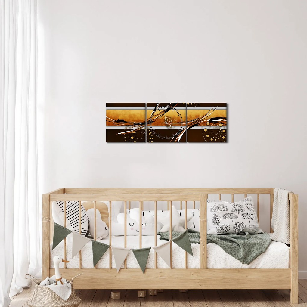 Tablou abstracției - Fluturi (cu ceas) (90x30 cm)