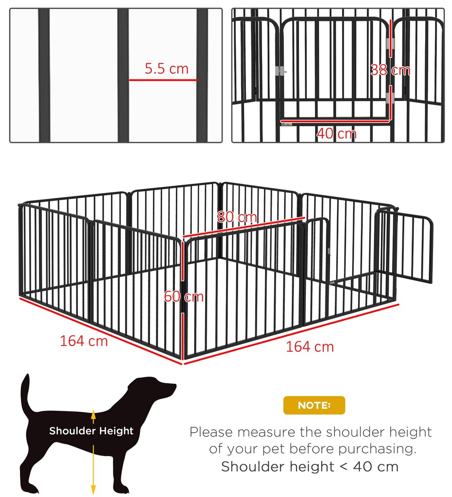 PawHut Tarc de joaca rezistent pentru caini, din 6 panouri | Aosom Romania