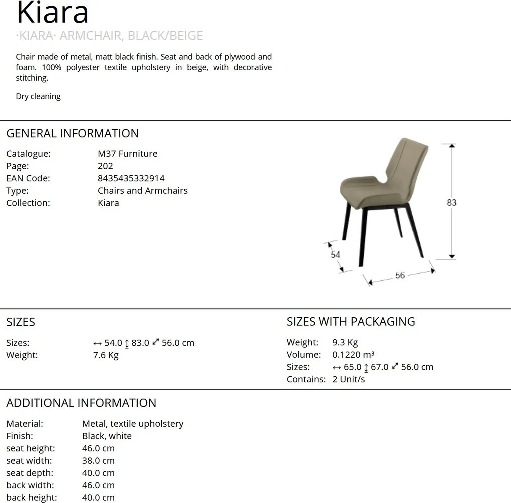 Scaun dining design elegant Kiara