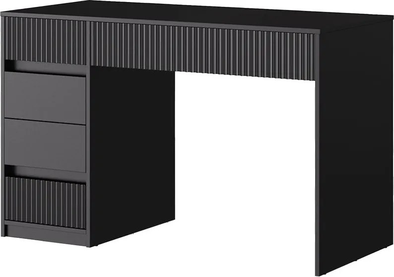 BIN204 - Masa de birou, 120 cm, home office cu 5 sertare - Negru