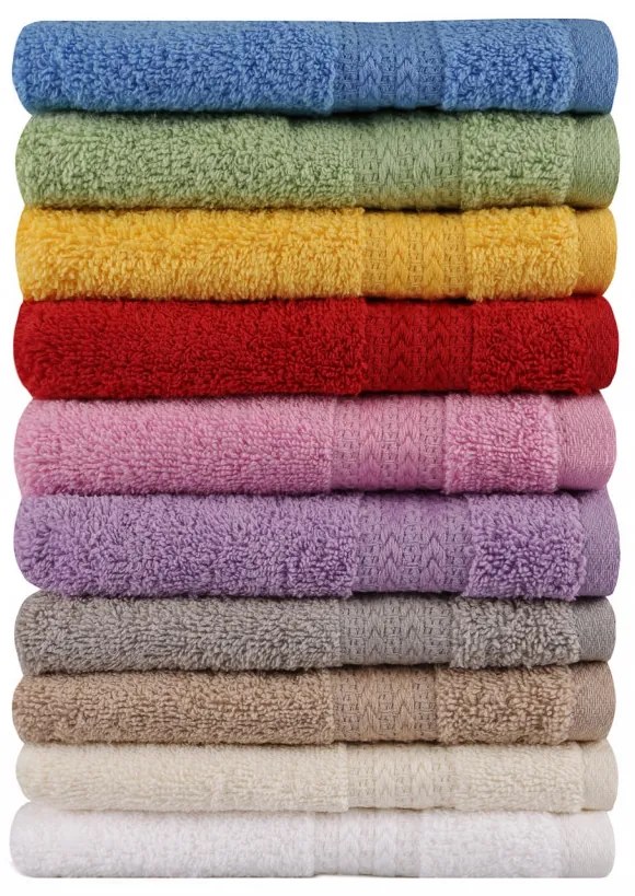 Set 10 Prosoape de Baie / Fata Rainbow, 30x50 cm, 100% Bumbac, 500 gsm, Multicolor