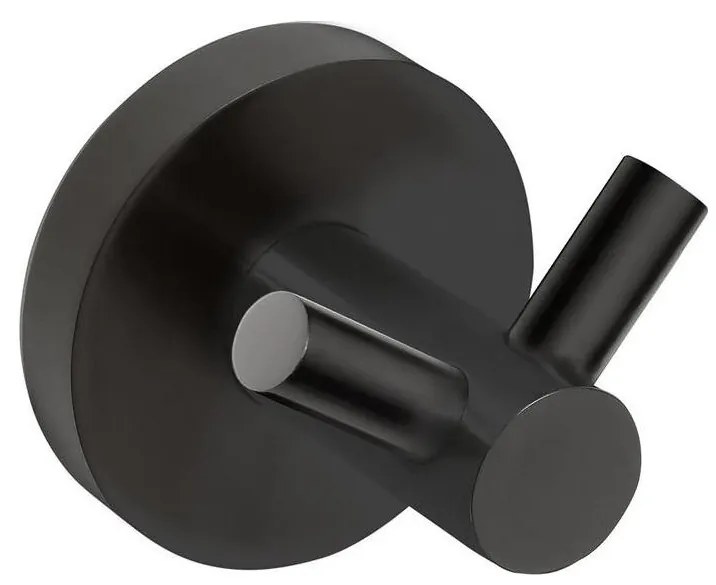 Sapho - X-ROUND cârlig dublu de perete 5 x 5,5 cm, negru