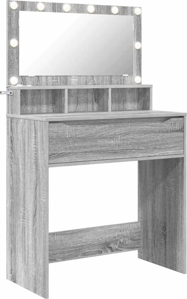 vidaXL Mese de toaletă pentru dormitor Gri Sonoma 80 x 39,6 x 135 cm