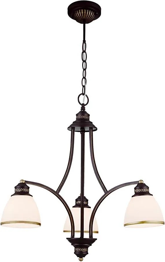 Lustră suspendată pe cablu CLAIR 3xE27/60W/230V, diam. 58 cm, finisaj bronz