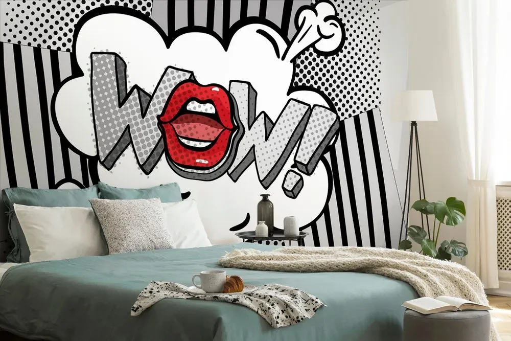 Tapet autoadeziv pop art gri elegante - WOW!