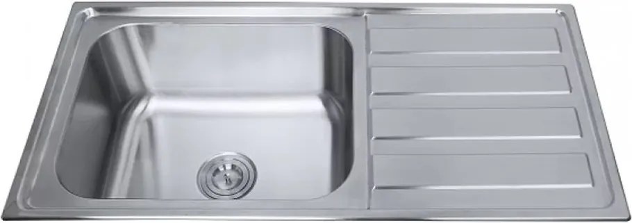 Chiuveta inox Inter Ceramic Tampico cu o cuva si picurator dreapta finisaj inox lucios 100x50 cm