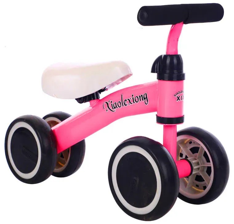 Mini bicicleta cu 4 roti fara pedale, 12 - 36 luni, Roz, Tricicleta