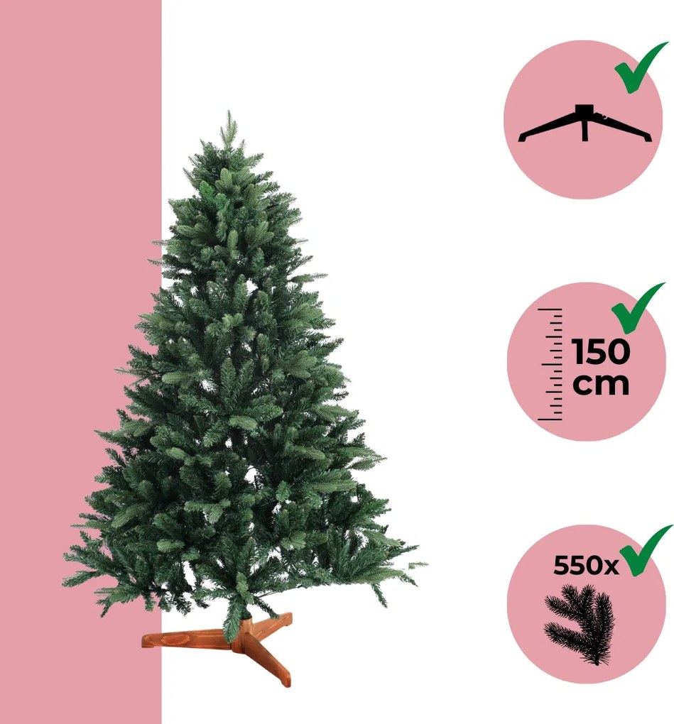 Brad de Crăciun artificial FROST, 150 cm, verde Casaria