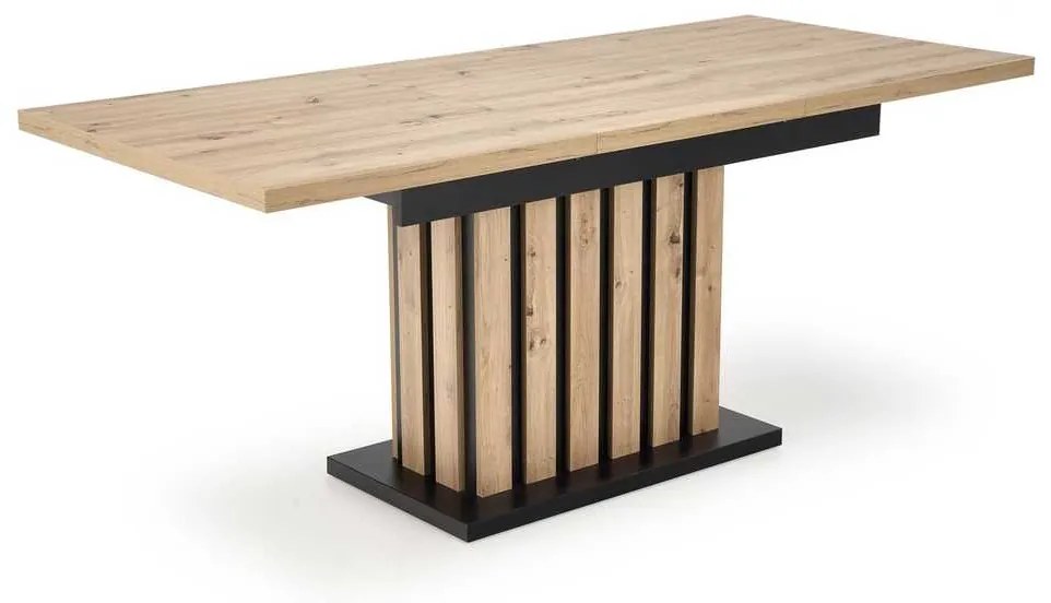 Masă de bucătărie Lamello 160 cm, stejar artisan / negru