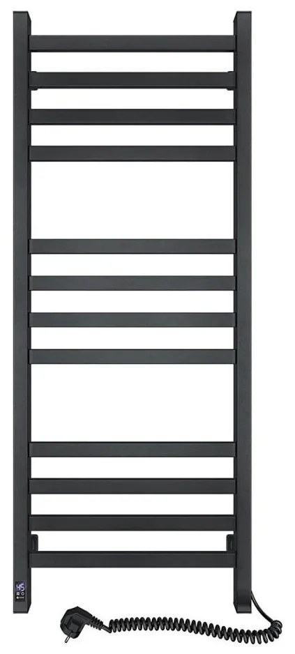 Radiator baie tip scară AVANGARD cu termostat, 459 W, 230 V, 120,6 cm, IP44, negru pr.