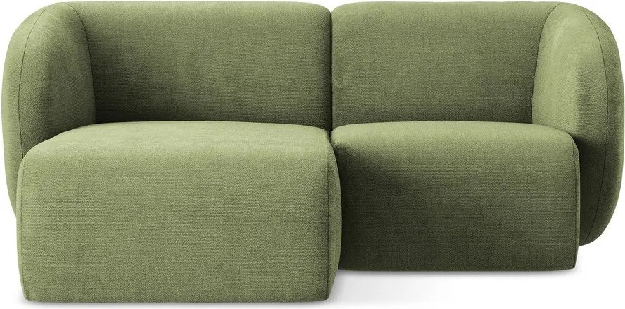 Colțar verde cu tapițerie din chenille (cu colț pe partea stângă/cu șezlong) Lani – Makamii