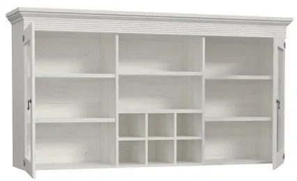 Vitrina suprapozabil Encanto, 1713 x 902 x 380 mm., Pin alb