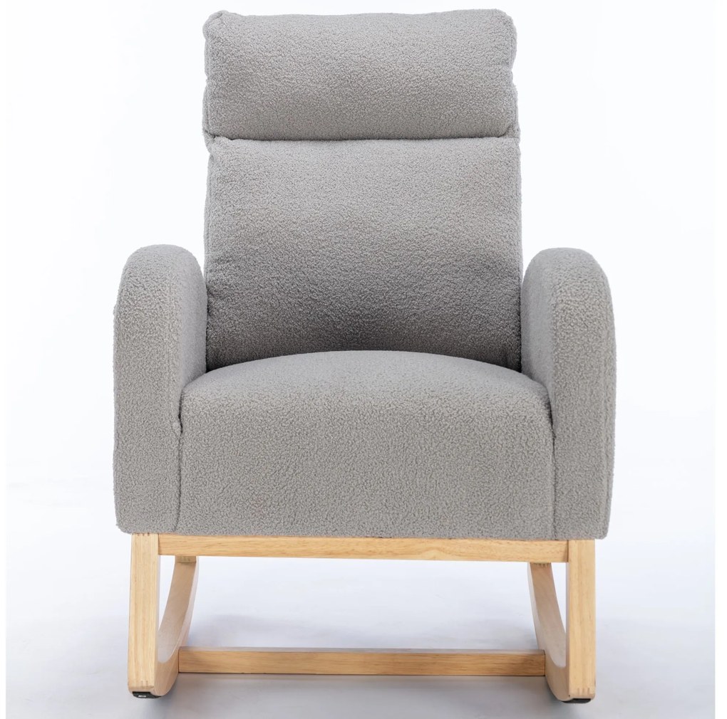 Scaun balansoar modern din material Teddy, Gri deschis | Aosom Romania