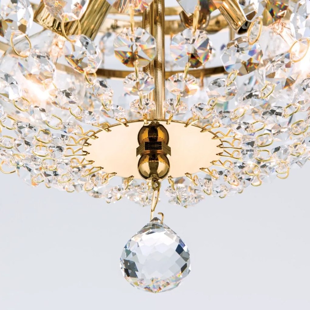 Candelabru cristal design lux Sheraton D-25cm 3L gold plated