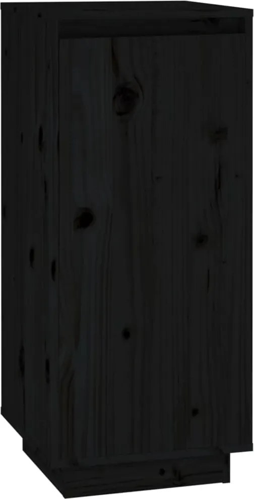 vidaXL Pantofar, negru, 35x35x80 cm, lemn masiv de pin
