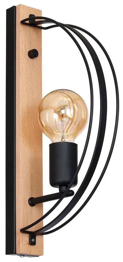 Aplică perete DALVIN 1xE27/60W/230V negru