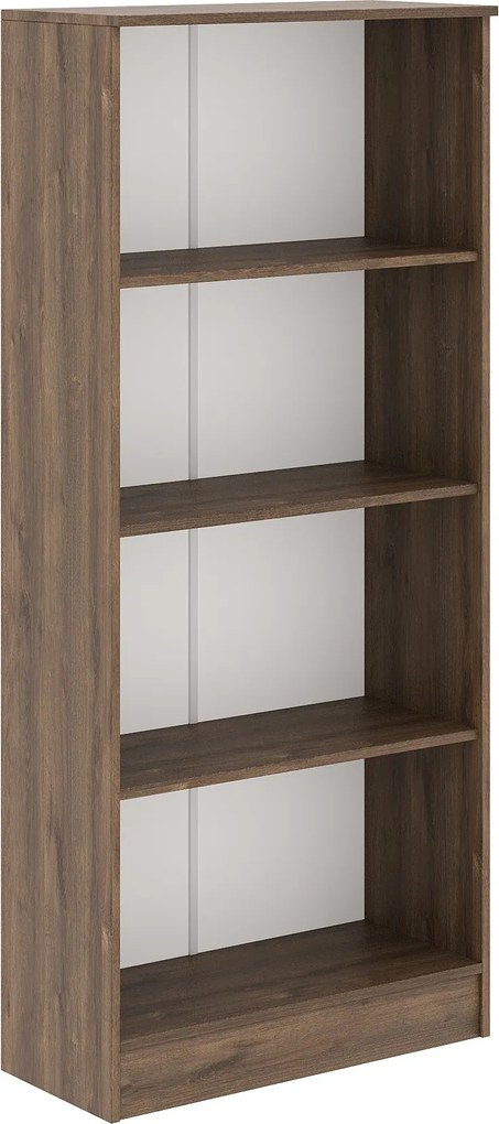 Biblioteca Flint, 3 Polite, Stejar Bronz, 70 x 32 x 159 cm