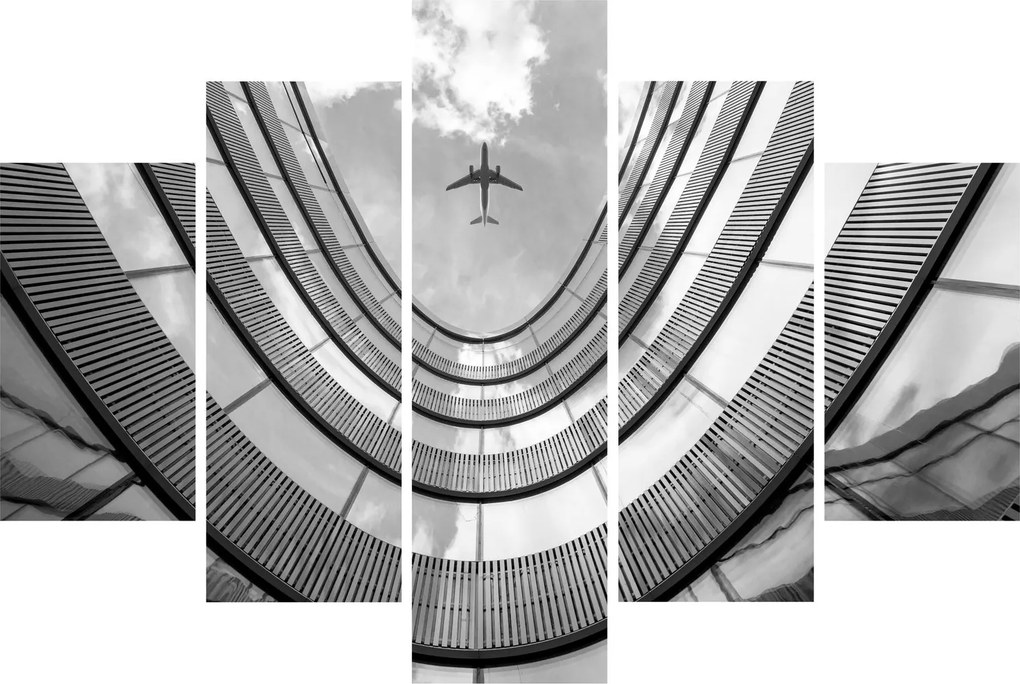 Tablou - Avionul deasupra clădirii (150x105 cm)