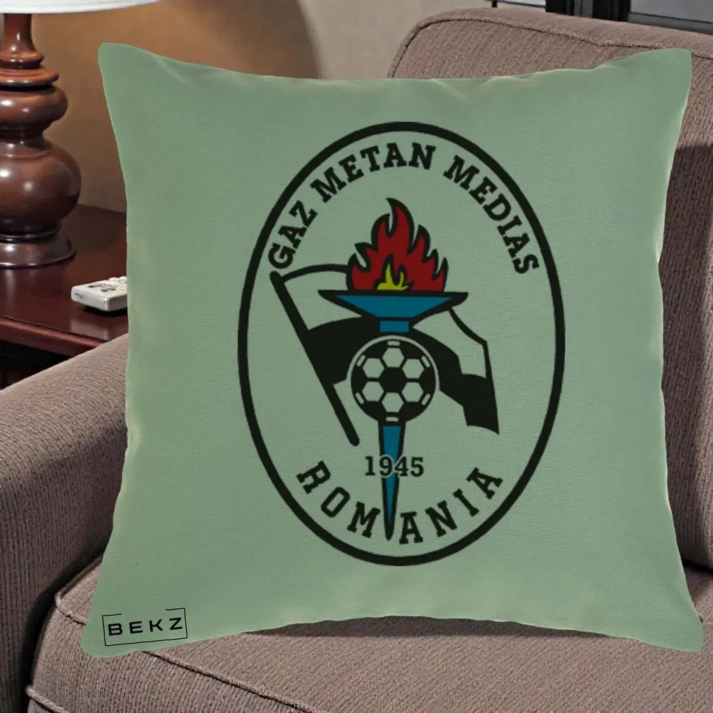 Perna Personalizata Gaz Metan Medias 1945 Fotbal, 40x40 cm, Verde, Husa Detasabila, Perna Inclusa, BEKZ®