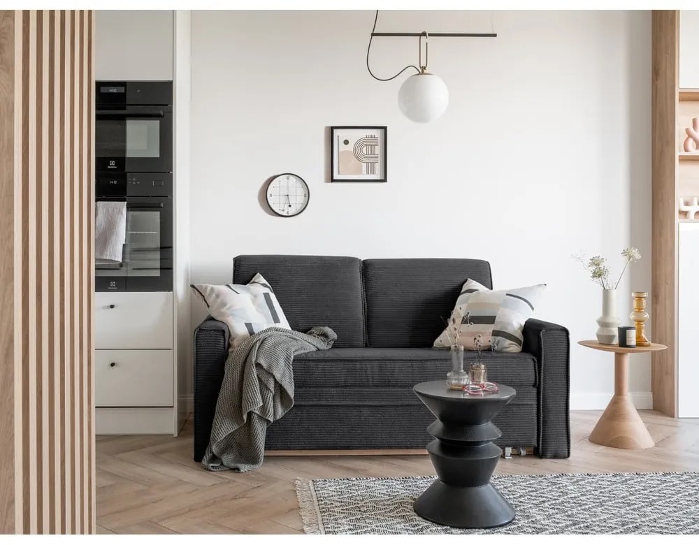 Canapea gri închis extensibilă 168 cm Lucky Lucy – Miuform