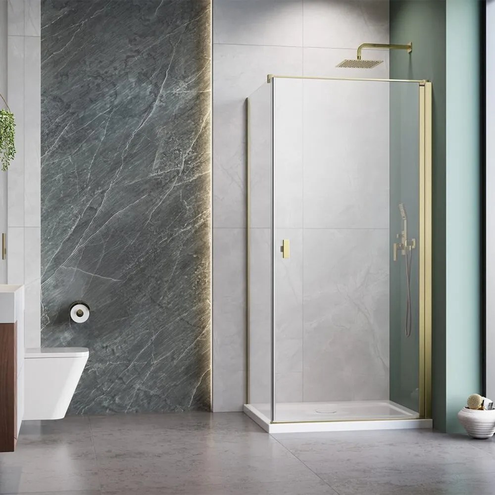 Usa de nisa batanta Radaway Nes KDJ I 100 cm sticla 6 mm auriu periat-transparent deschidere dreapta