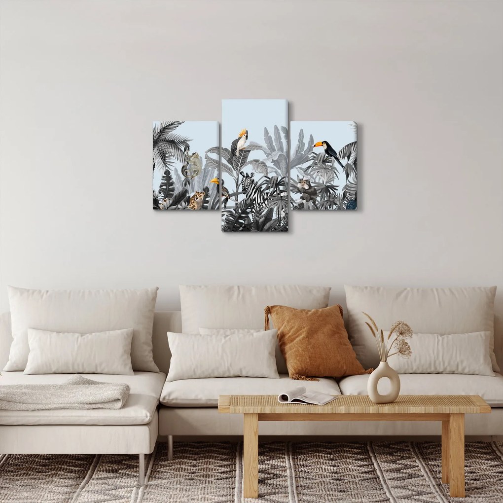 Tablou - Animale în pădurea tropicală (90x60 cm)