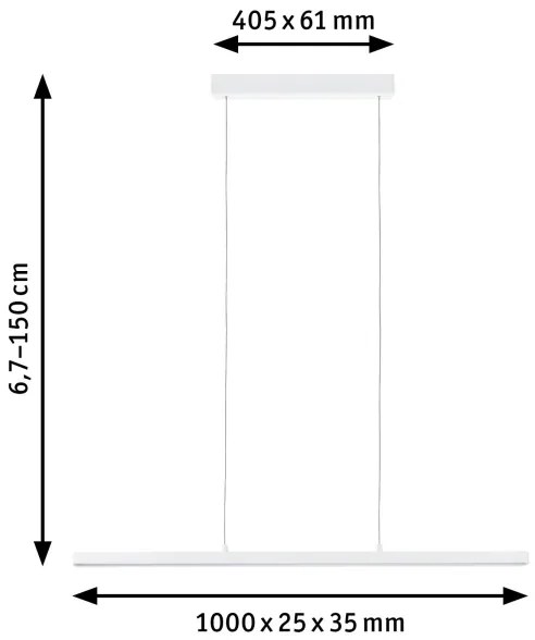 Lustră dimabilă pe cablu Paulmann 79901 LED/42W LENTO 230V