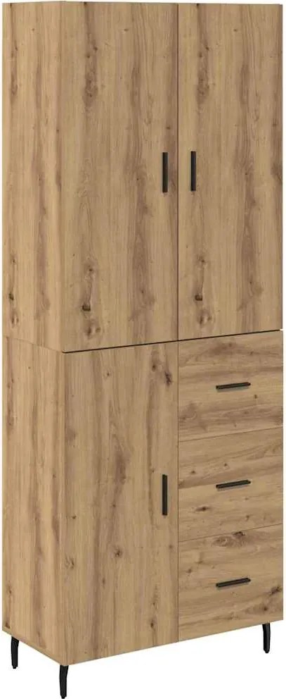 vidaXL Bufet cu sertar 2 pcs Stejar Artizanal Lemn compozit