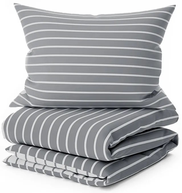 Lenjerie de pat din bumbac Caprivi gri nasture Dimensiunile lenjeriei: 70x90 cm, 140x200 cm