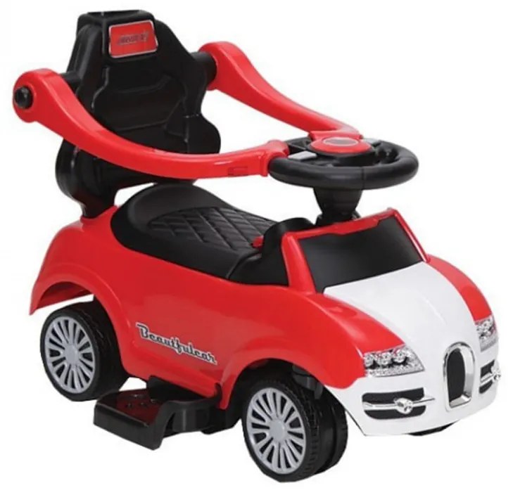 Masinuta copii si bebe NOVOKIDS™ Classico Rider 2 in 1 , Cu melodii si sunete, Maner de impins pentru parinti detasabil, Functie trotineta fara
