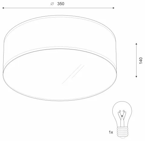 Plafonieră SIRJA 1xE27/60W/230V d. 35 cm bej