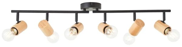 Brilliant - Spot KERRY 6xE27/40W/230V negru/bambus