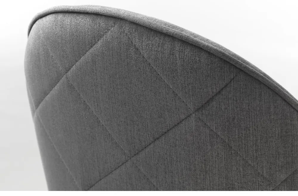 Scaun de sufragerie gri cu cotiere tapițat Minto – Unique Furniture