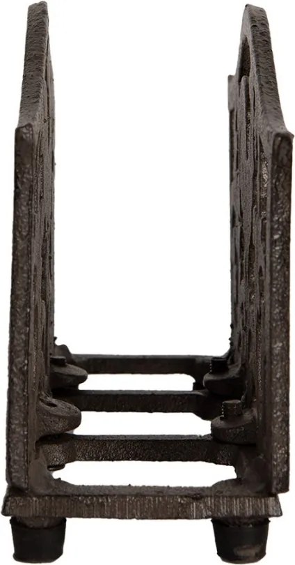 Suport pentru șervețele din fontă maro, cu motiv cocoș, „Le Coq Rustique” – 17x6x12 cm