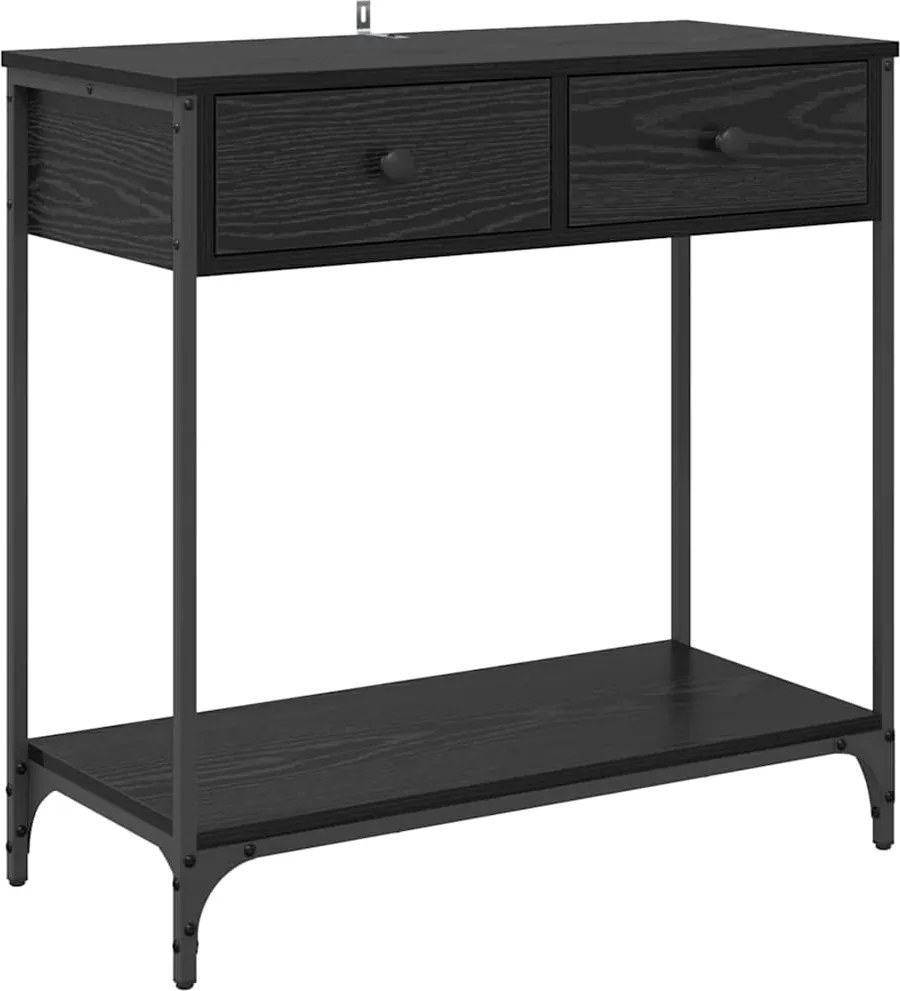 vidaXL Masă de consolă Stejar Negru 75 x 34,5 x 75 cm Lemn compozit