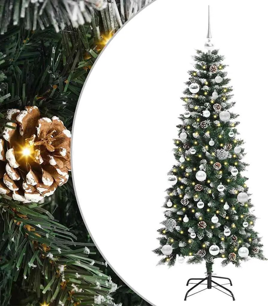 vidaXL Brad de Crăciun artificial Verde 150 cm PVC și Plastic și Oțel