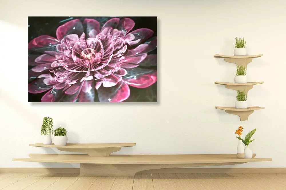 Tablou floare magică roz